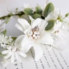 Fashionable Bohemian garland, pearl rhinestone, rattan hairband, bride's wedding headwear, fresh and beautiful accessories details Picture